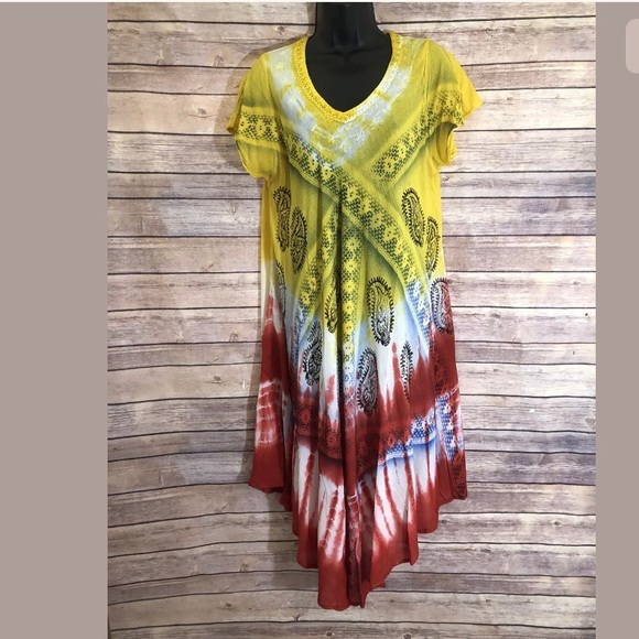 ❌Sold❌Tie Dye Leisure Boho Dress one size - Picture 2 of 5